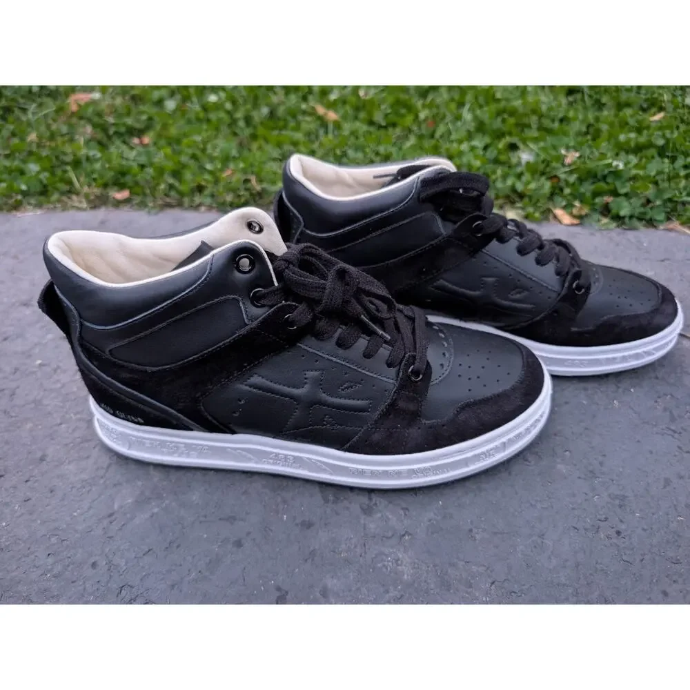 Premiata Midquinnd Timeless Trainers Sz 40 Black Leather Suede Rare $475 6022 - Picture 7 of 10